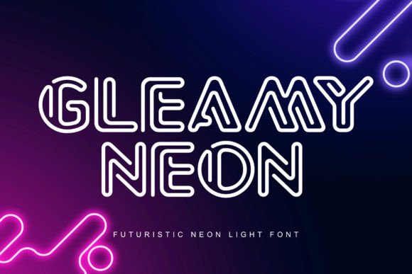 Gleamy Neon Font: Modern Branding for Small Business